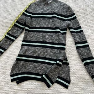 Proenza Schouler White Label Marled Mock Neck Sweater Gray/Mint. Sz Medium.